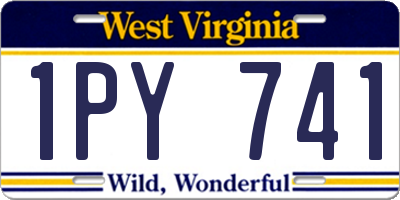 WV license plate 1PY741