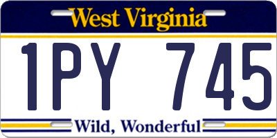 WV license plate 1PY745