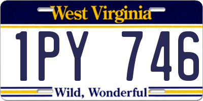 WV license plate 1PY746