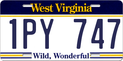 WV license plate 1PY747