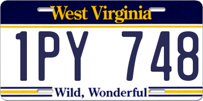 WV license plate 1PY748