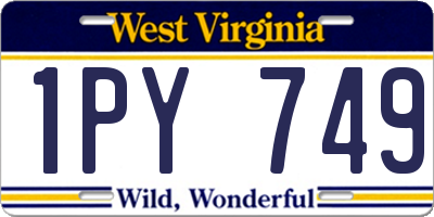 WV license plate 1PY749