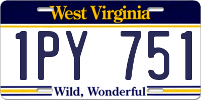 WV license plate 1PY751