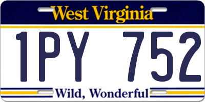WV license plate 1PY752