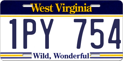 WV license plate 1PY754