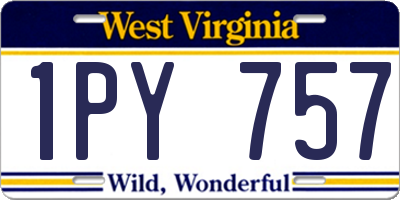 WV license plate 1PY757