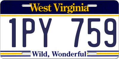 WV license plate 1PY759