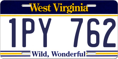 WV license plate 1PY762