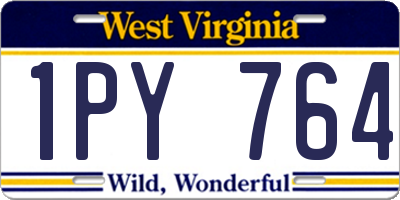 WV license plate 1PY764