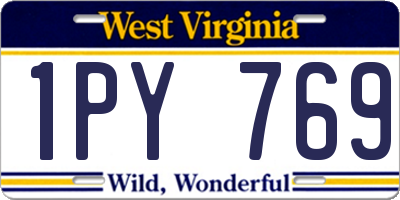 WV license plate 1PY769