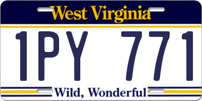 WV license plate 1PY771