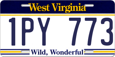 WV license plate 1PY773