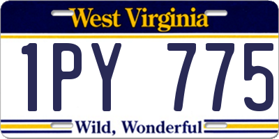 WV license plate 1PY775
