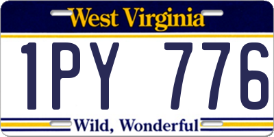 WV license plate 1PY776