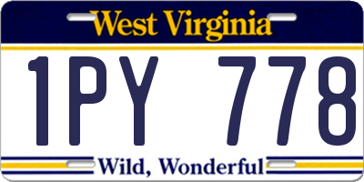 WV license plate 1PY778
