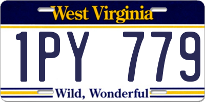 WV license plate 1PY779