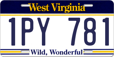 WV license plate 1PY781