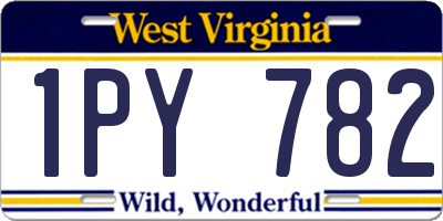WV license plate 1PY782