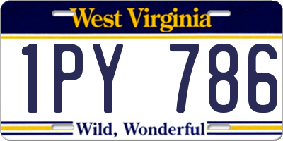 WV license plate 1PY786