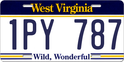 WV license plate 1PY787