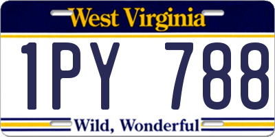 WV license plate 1PY788
