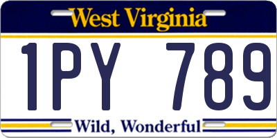 WV license plate 1PY789