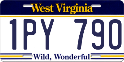 WV license plate 1PY790