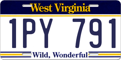 WV license plate 1PY791