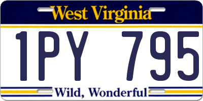 WV license plate 1PY795
