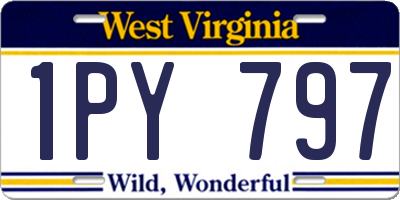 WV license plate 1PY797
