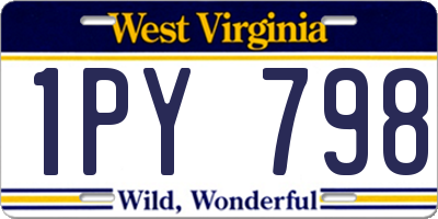 WV license plate 1PY798