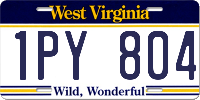 WV license plate 1PY804
