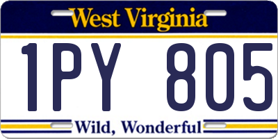 WV license plate 1PY805