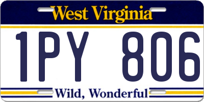 WV license plate 1PY806
