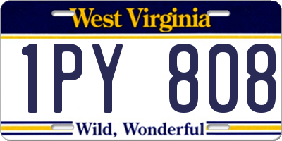WV license plate 1PY808