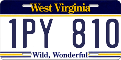 WV license plate 1PY810