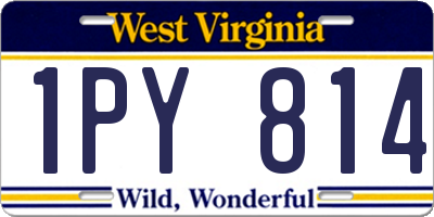 WV license plate 1PY814