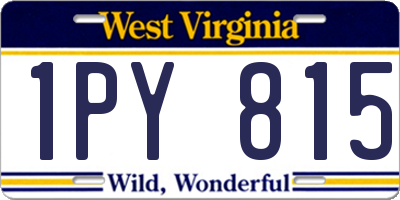 WV license plate 1PY815
