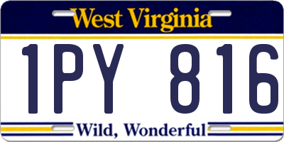 WV license plate 1PY816