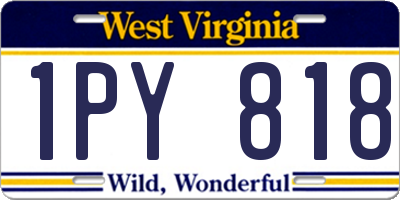 WV license plate 1PY818