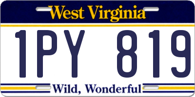 WV license plate 1PY819