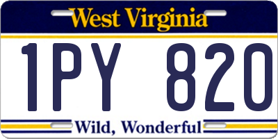 WV license plate 1PY820