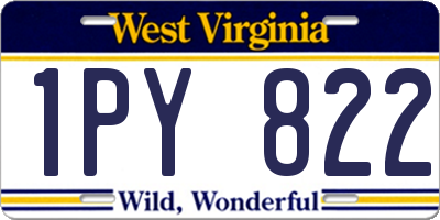 WV license plate 1PY822