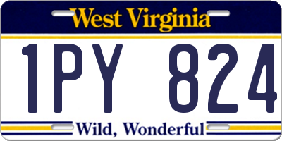 WV license plate 1PY824