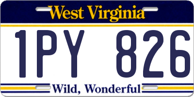 WV license plate 1PY826