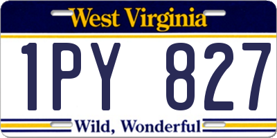 WV license plate 1PY827