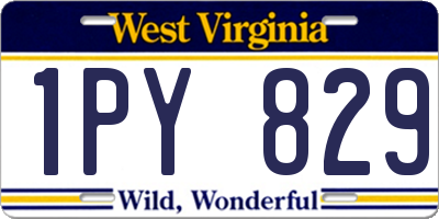 WV license plate 1PY829