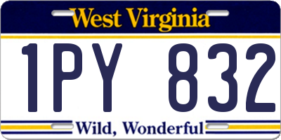 WV license plate 1PY832