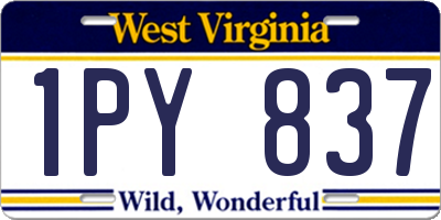 WV license plate 1PY837