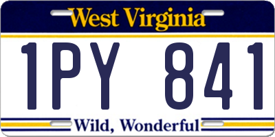 WV license plate 1PY841